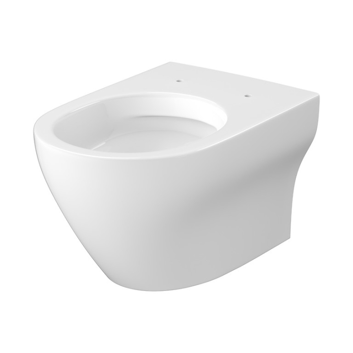 Set vas Wc suspendat oval si capac duroplast slim, alb, Cersanit Larga Pro [4]