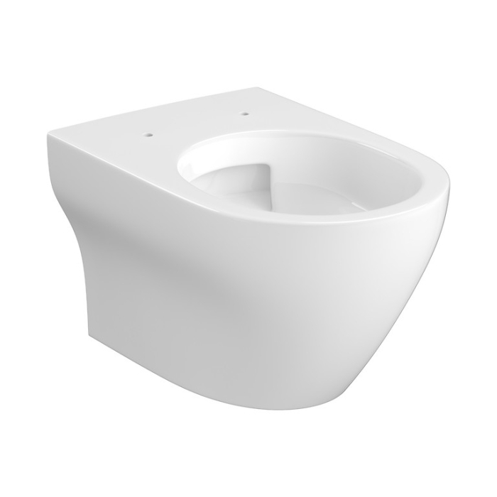 Set vas Wc suspendat oval si capac duroplast slim, alb, Cersanit Larga Pro [3]