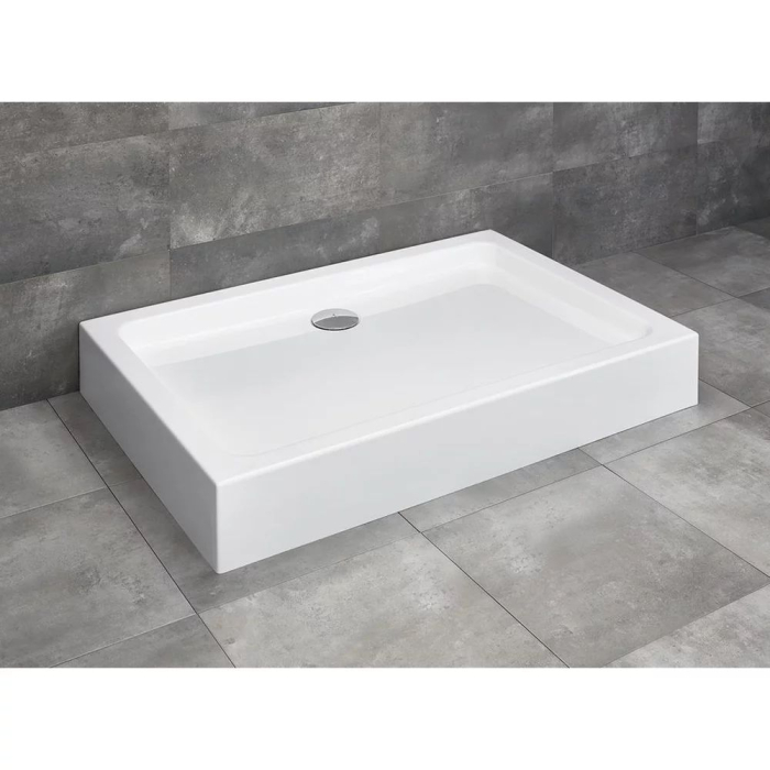 Set cabină de duș Radaway Alienta Black D 100x80 cm, uși culisante, cădiță Laros D Compact și sifon [2]