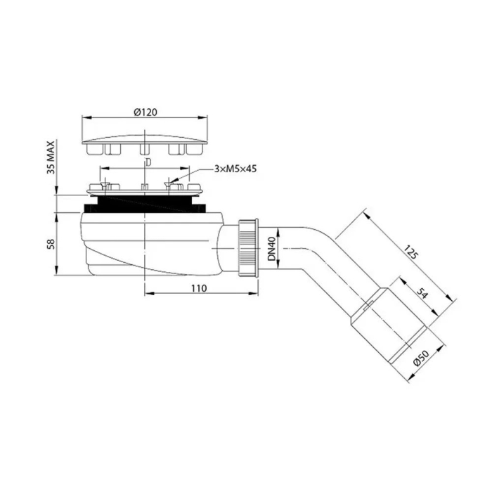 Set cabină de duș Radaway Alienta Black DWJ+S 100x80 cm, ușă culisantă + perete fix, cădiță Laros D Compact și sifon [5]