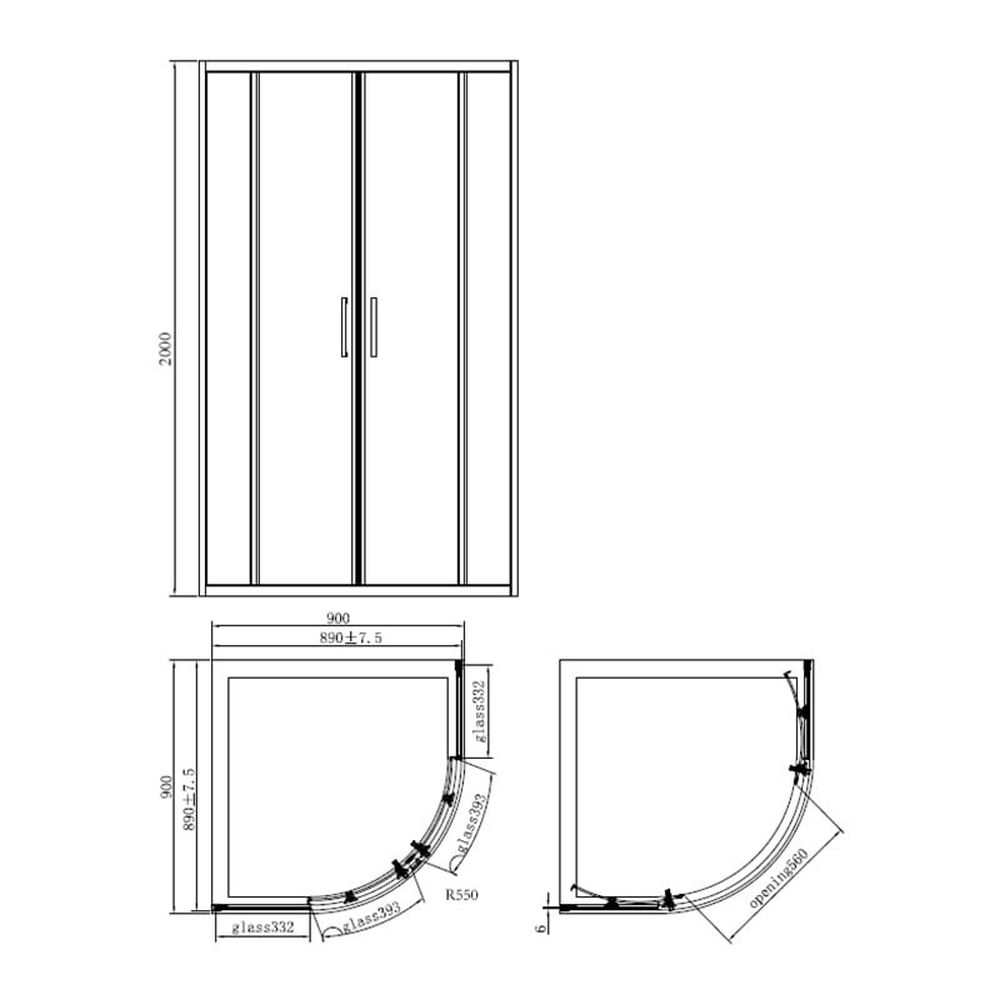 Set cabina dus neagra semirotunda 80x80 cm plus coloana dus cu termostat auriu lucios FDesign Anima [2]