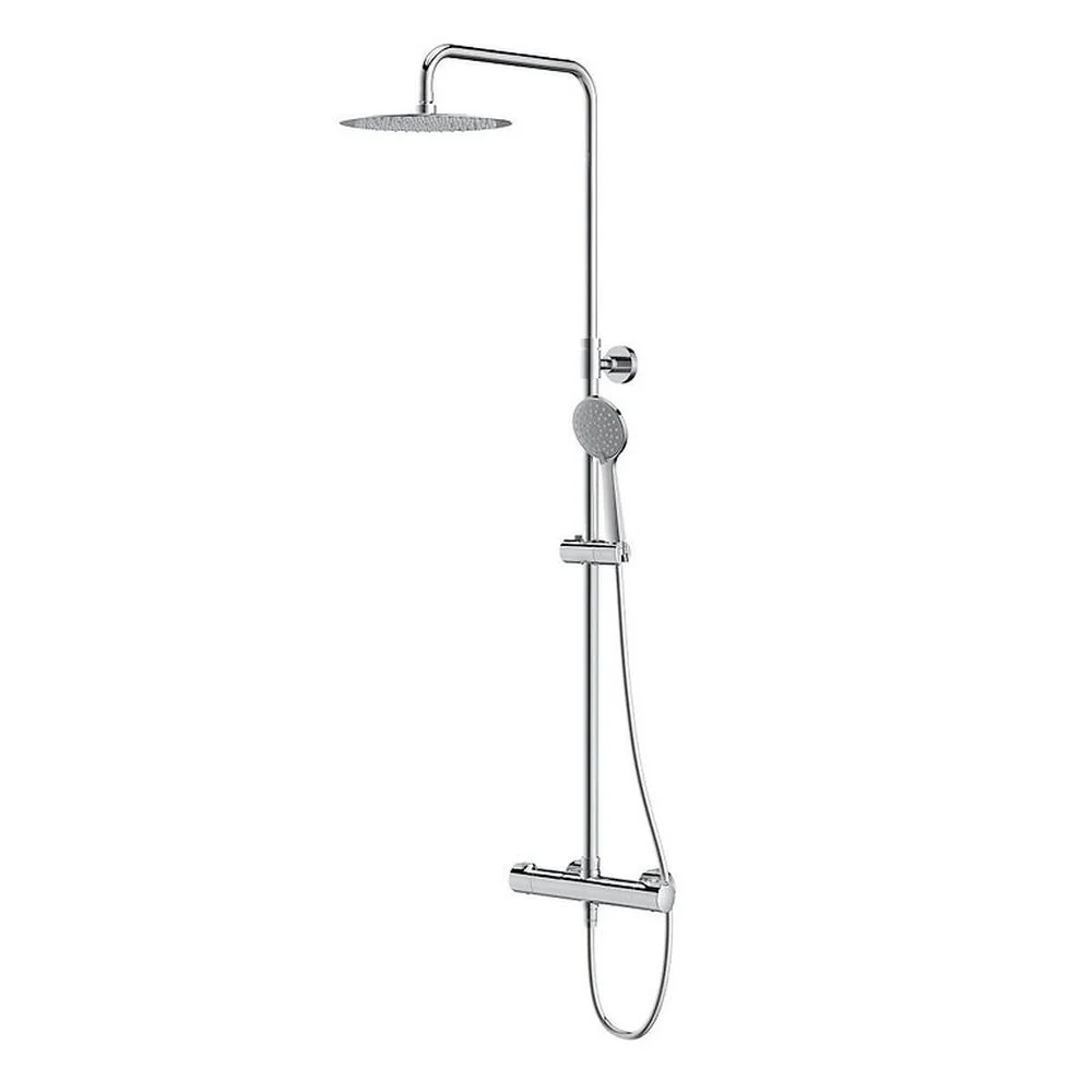 Set cabina dus semirotunda 90x90 cm cu 2 usi culisante, Deante Funkia plus coloana de dus crom lucios [3]