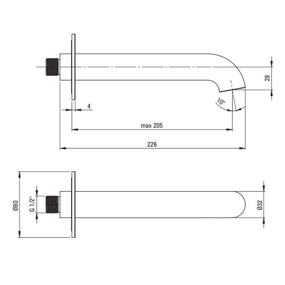Set cada baie freestanding, lipita de perete, 170x80 cm, Alvaro si baterie cada incastrata negru mat Silia [6]