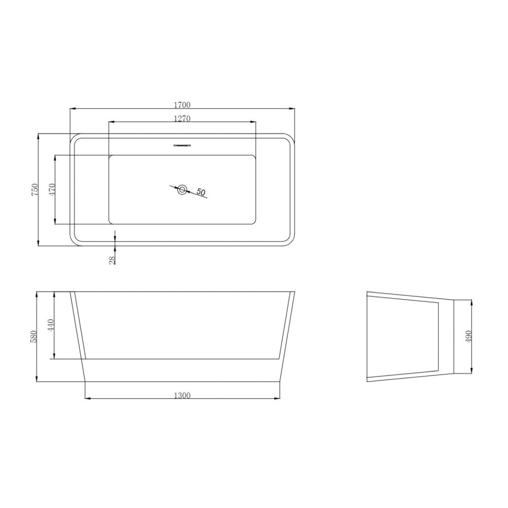 Set cada baie freestanding, ovala, 170x75 cm, Cosmo si baterie cada freestanding auriu lucios Inverto [3]