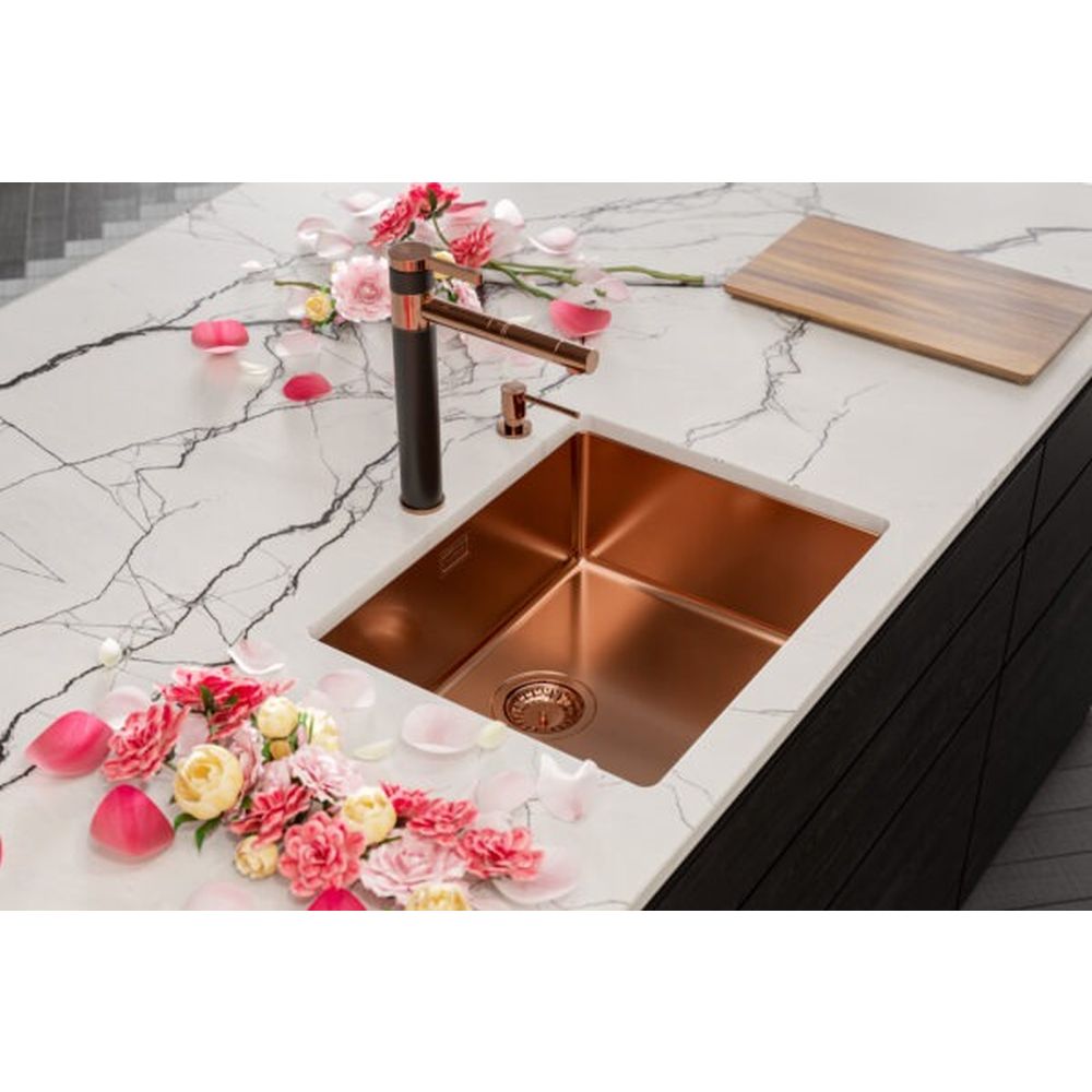 Set chiuveta bucatarie inox Kombino 50 si baterie bucatarie Fluid Monarch cupru [4]