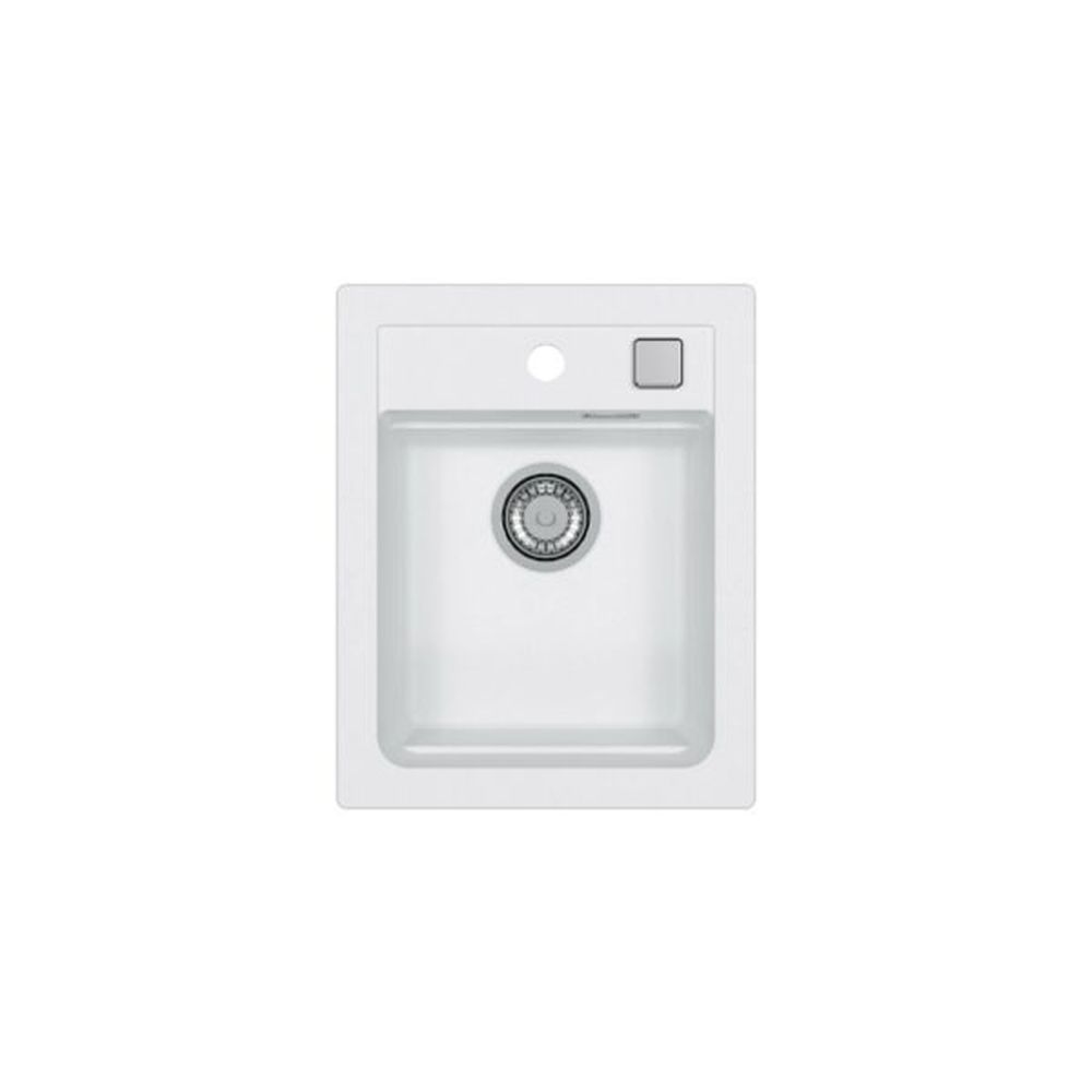 Set chiuveta bucatarie compozit Atrox 10 alba, baterie bucatarie Kati alba si tocator lemn [2]