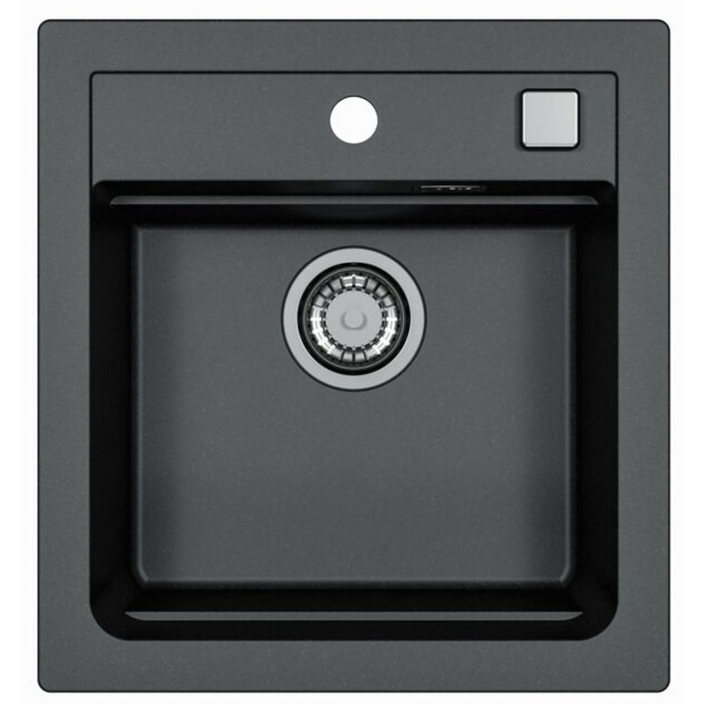 Set chiuveta bucatarie compozit Atrox 20 neagra, baterie bucatarie Kati neagra si tocator lemn [2]