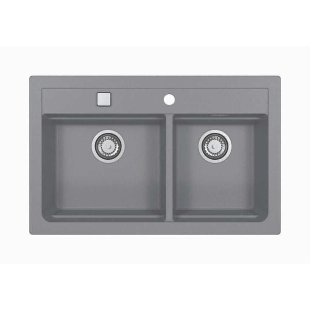 Set chiuveta bucatarie compozit Atrox 50 gri, baterie bucatarie Kati gri si accesorii [2]