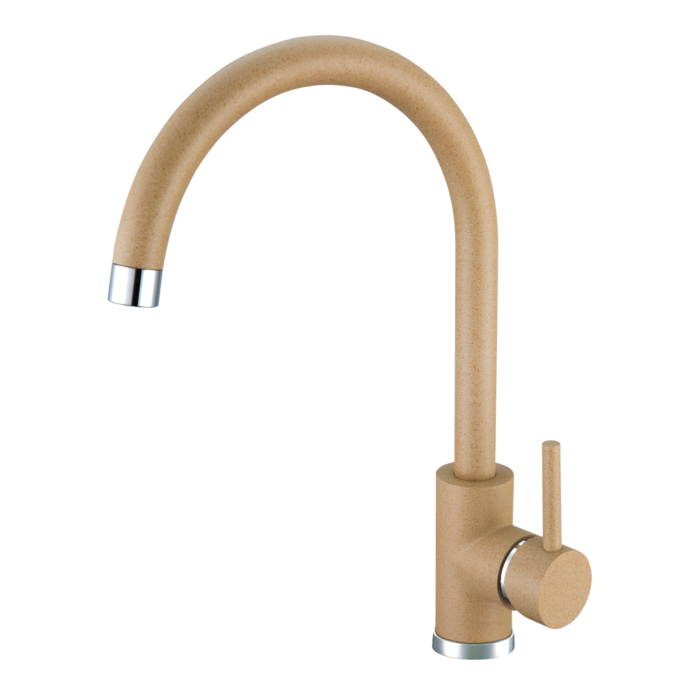 Set chiuveta bucatarie compozit Cadit 70 bej, baterie bucatarie Kati bej si tocator lemn [2]