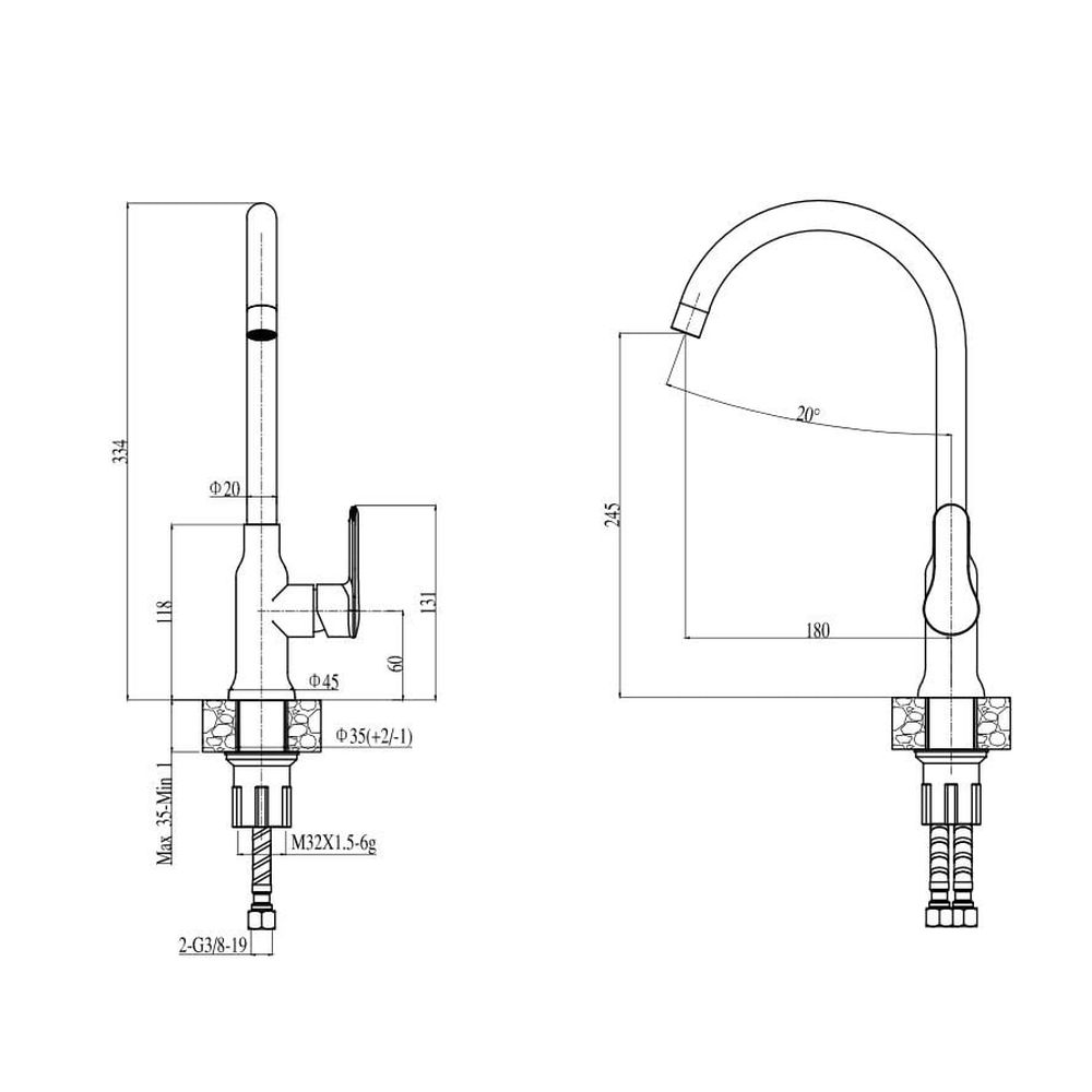 Set chiuveta bucatarie compozit Formic 20 alba, baterie auriu lucios, sifon si dozator Alveus [4]