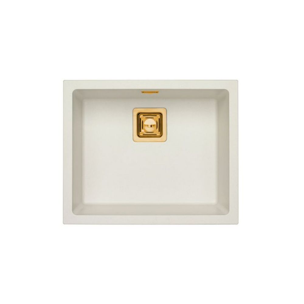 Set chiuveta bucatarie compozit Quadrix 50 alba si baterie bucatarie Laguna Monarch bronz [2]