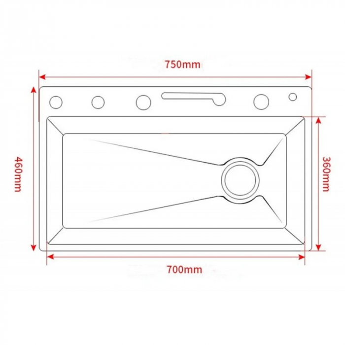 Set chiuveta bucatarie multifunctionala cu accesorii din inox 750x460, auriu periat, Top Ceramic [9]