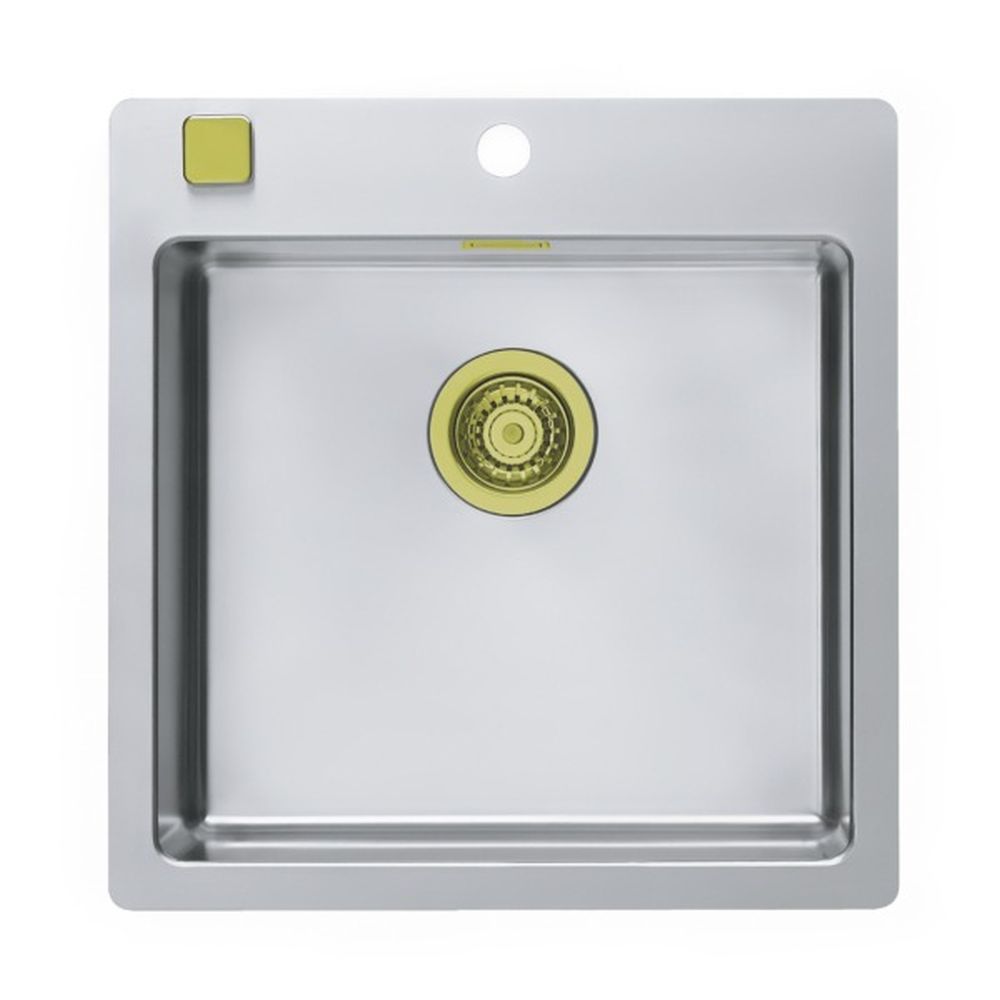 Set chiuveta bucatarie inox Pure 30 si baterie bucatarie Laguna Monarch auriu [2]