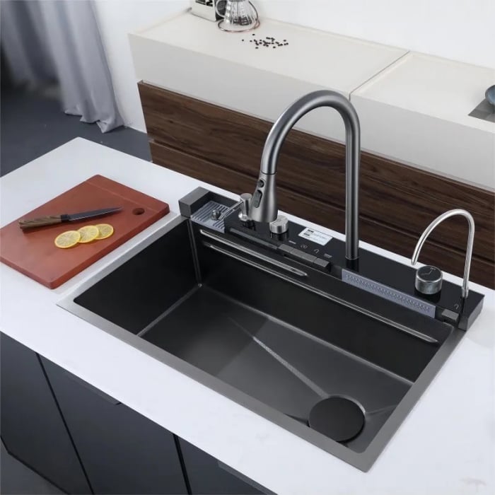 Set chiuveta bucatarie multifunctionala, dimensiune 750x460, culoare gri antracit, Top Ceramic [7]