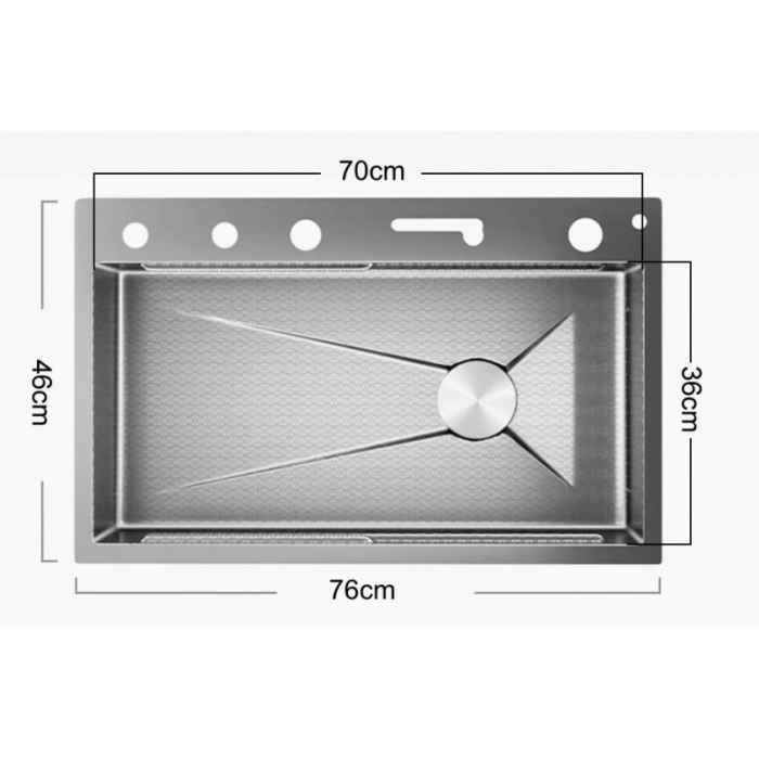 Set chiuveta bucatarie multifunctionala, dimensiune 750x460, display digital led, gri antracit, Top Ceramic [10]
