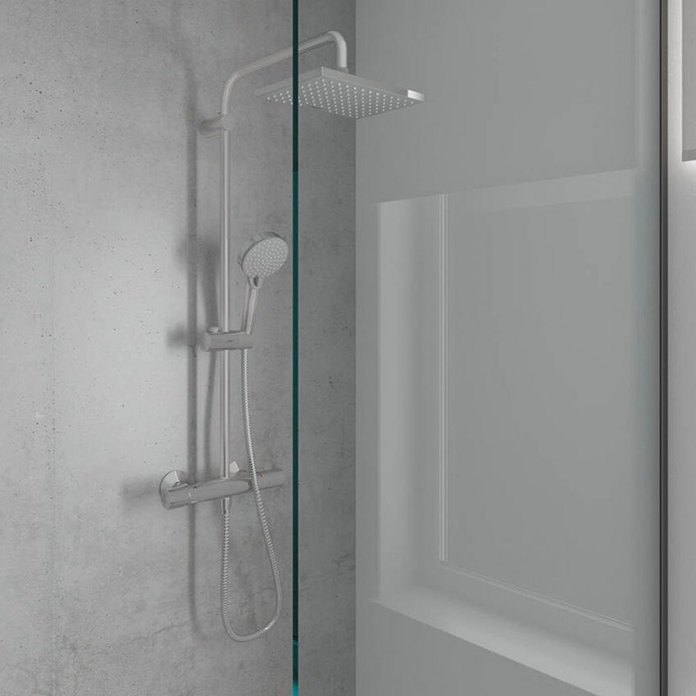 Set coloana de dus cu baterie termostatata crom Hansgrohe, Vernis Shape 230 [2]
