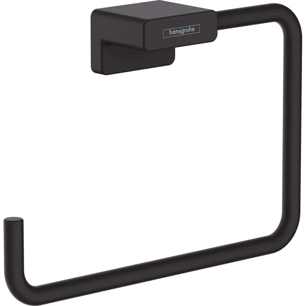 Set coloana dus si baterie lavoar Hansgrohe Vernis Blend si accesorii baie Hansgrohe AddStoris, negru mat [7]