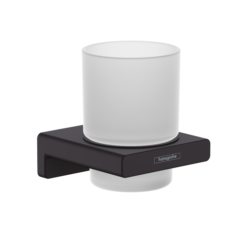 Set coloana dus si baterie lavoar Hansgrohe Vernis Blend si accesorii baie Hansgrohe AddStoris, negru mat [6]