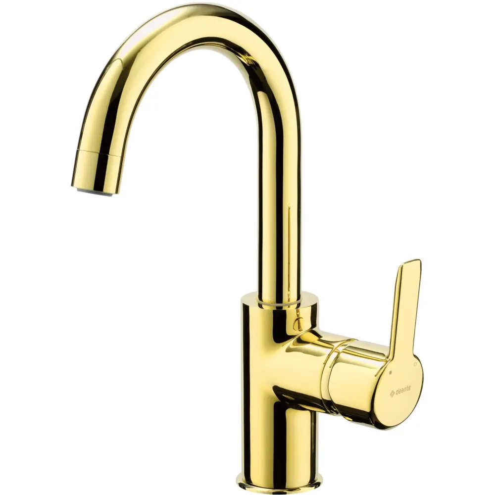 Set coloana dus si baterie lavoar Deante Arnika cu accesorii Deante Silia, auriu lucios [2]