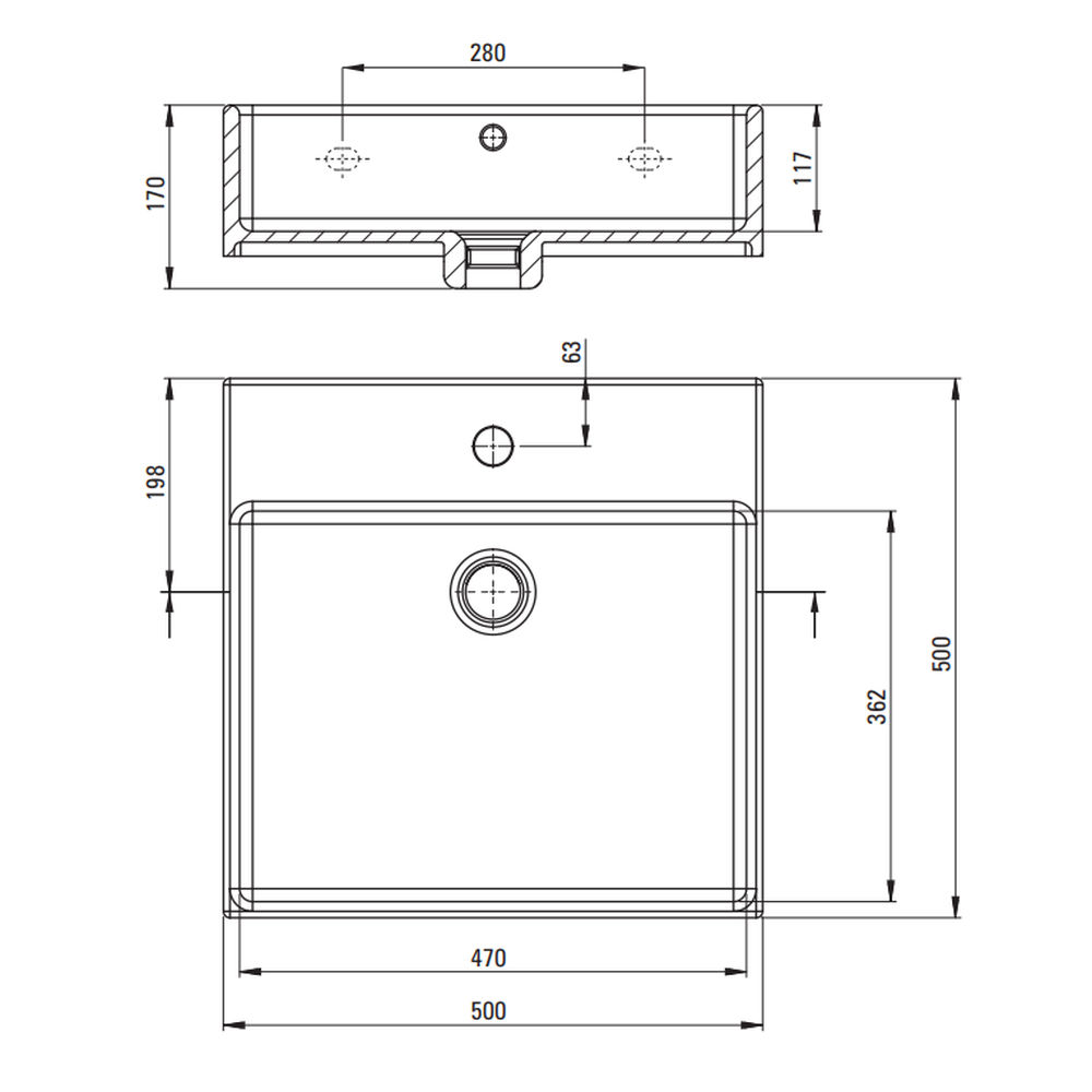 Set consola baie neagra Deante Temisto cu lavoar inclus 50 cm [3]