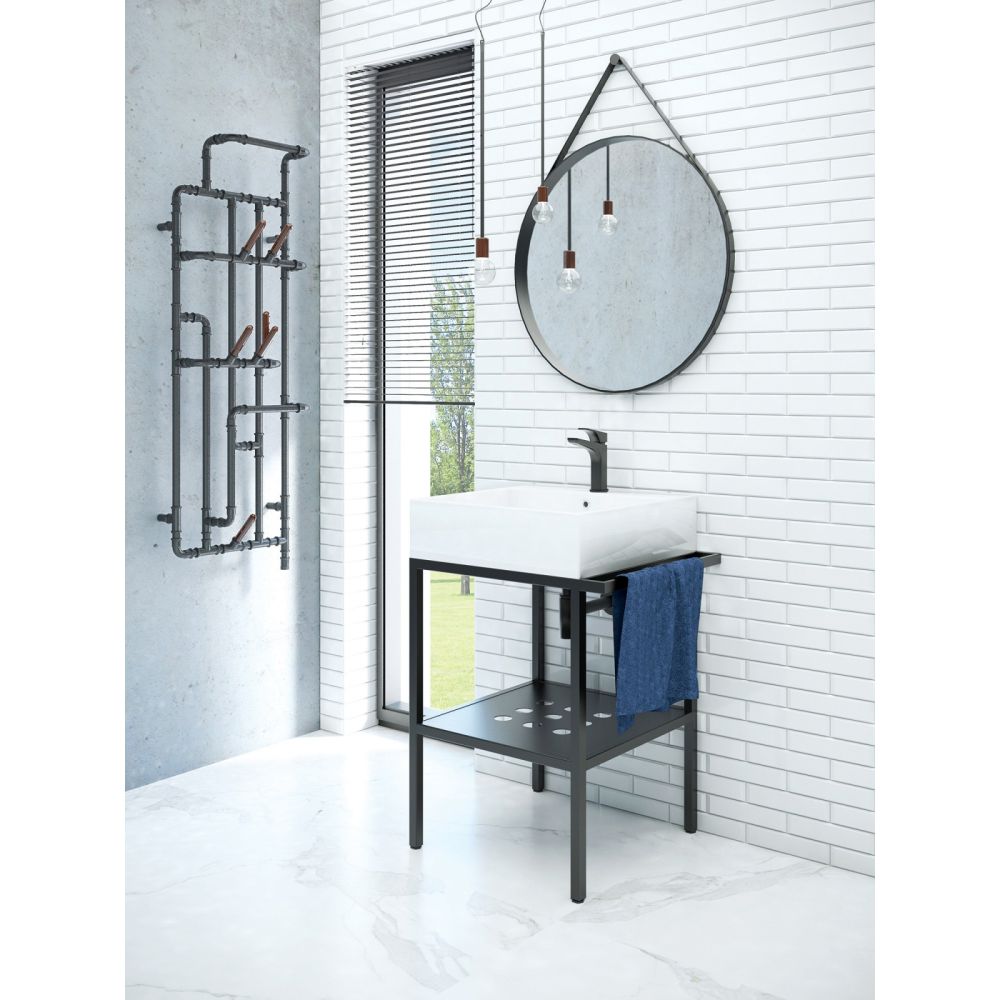Set consola baie neagra Deante Temisto cu lavoar inclus 50 cm [2]