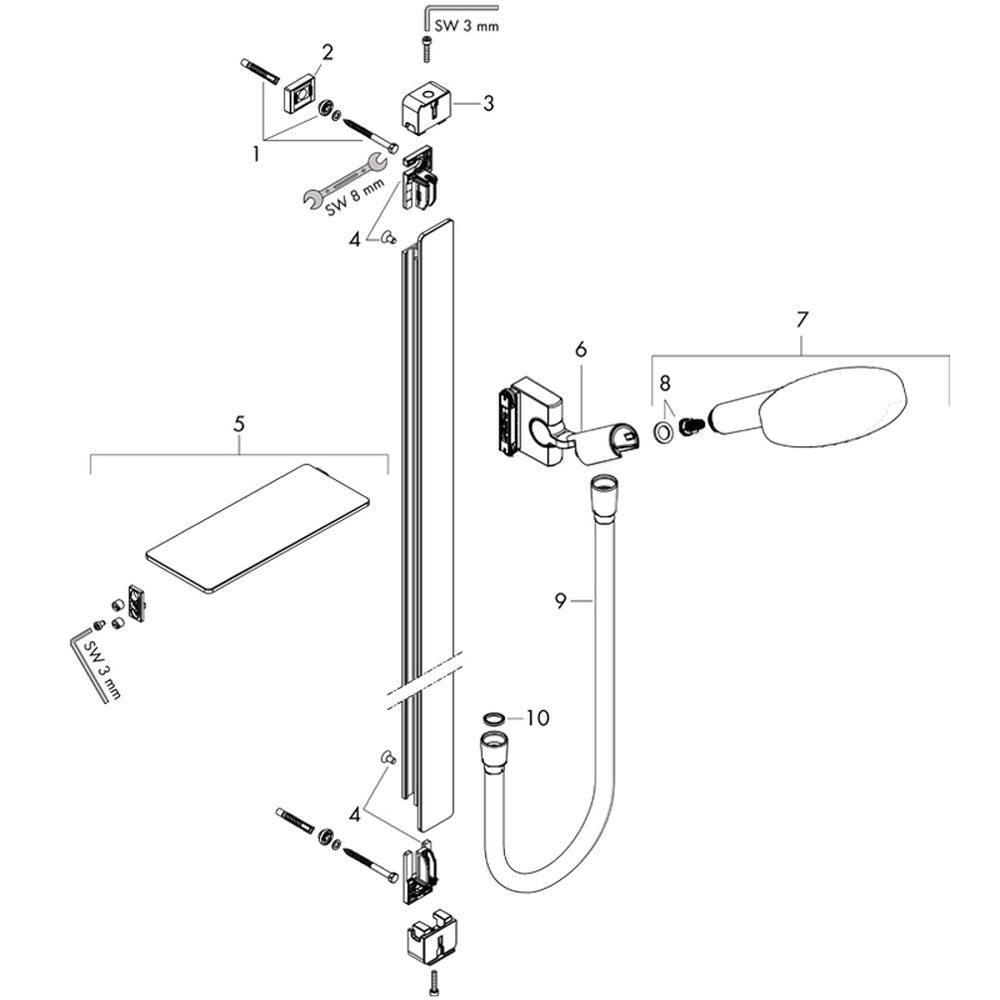 Set de dus cu bara crom Hansgrohe, Raindance Select S [6]