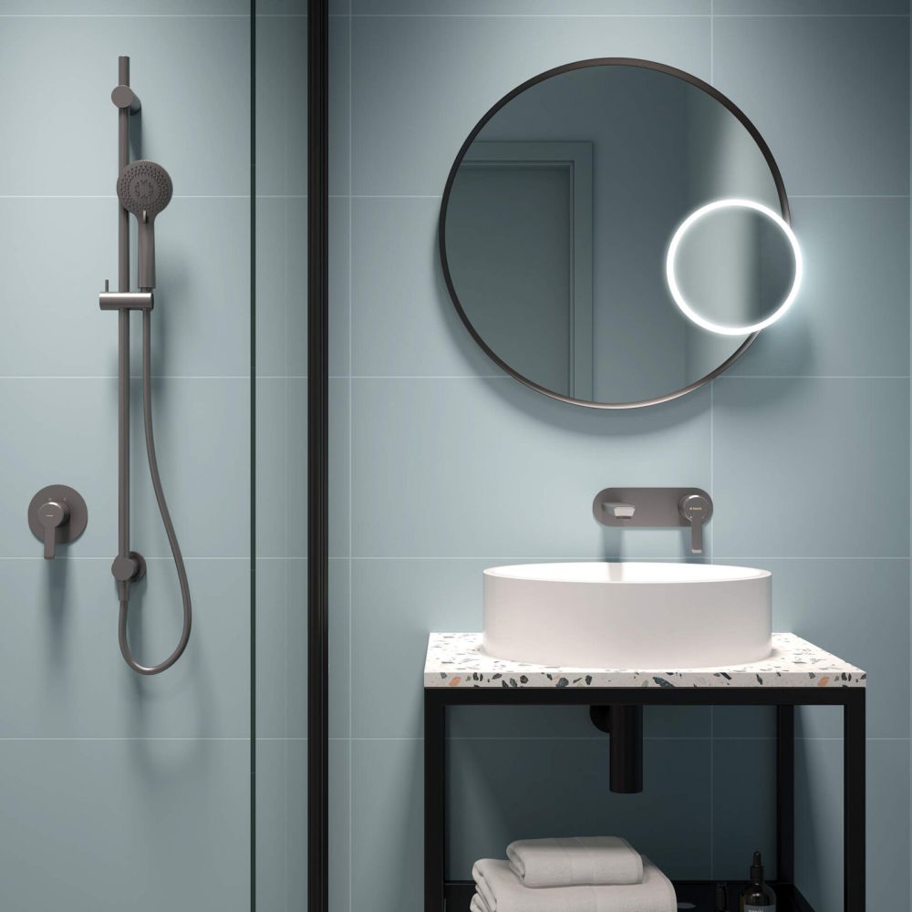 Set de dus cu bara glisanta, culoare titan mat 3 functii, Deante Arnika [3]
