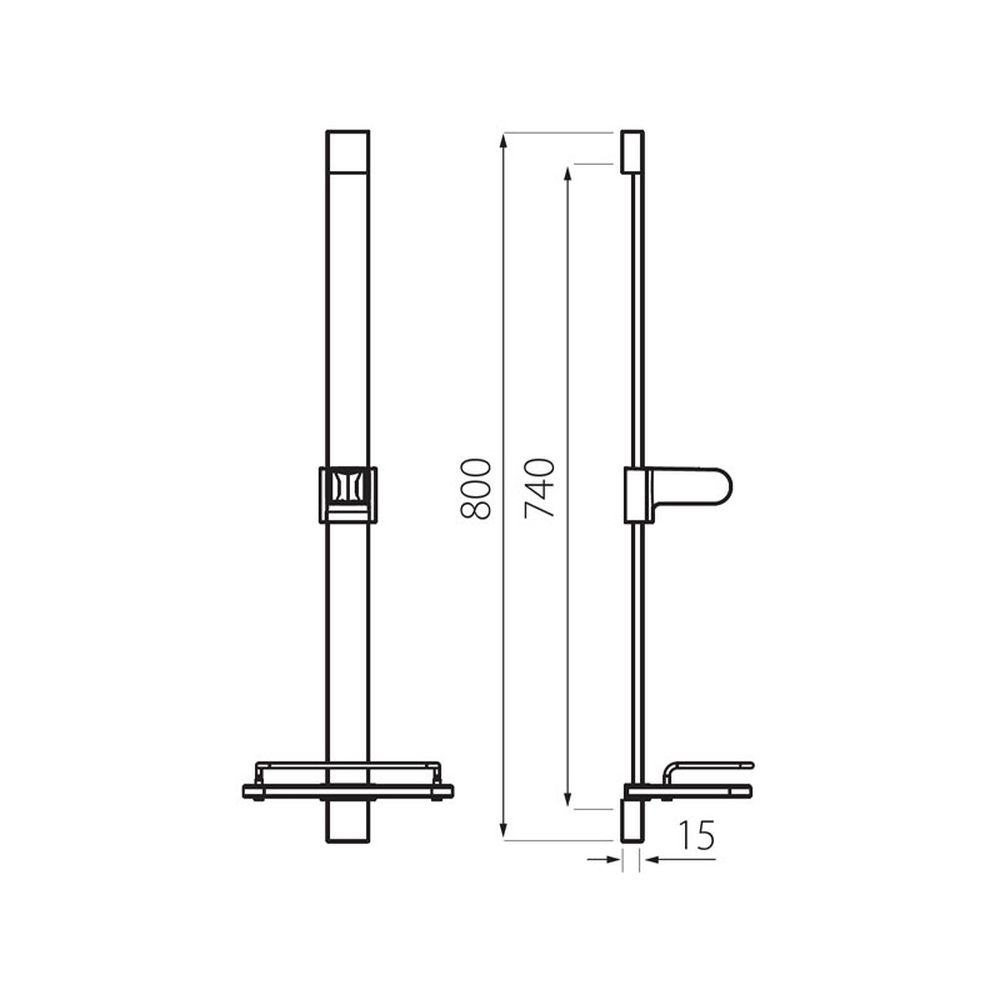 Set de dus cu bara reglabila culoare crom Ferro, Quadro [3]