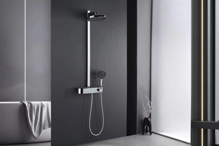 Coloana dus, baterie termostatata, palarie 26 cm, 3 jeturi, crom, Form Relax [4]