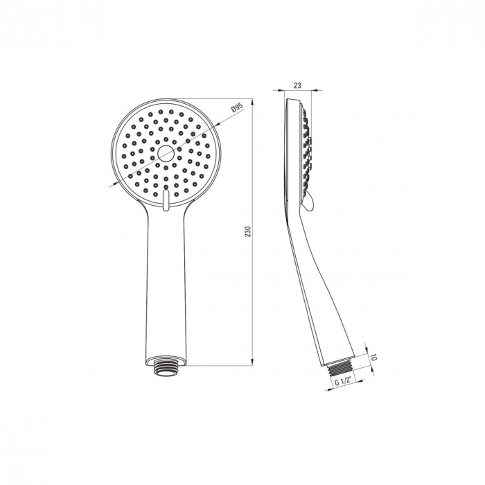 Set de dus incastrat, cu palarie, para de dus si baterie, negru, Deante Alpinia [2]