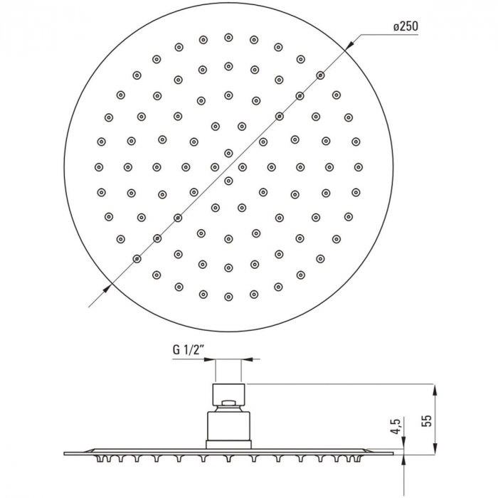 Set de dus incastrat, cu palarie, para de dus si baterie, bara glisanta, crom, Deante Arnika [2]