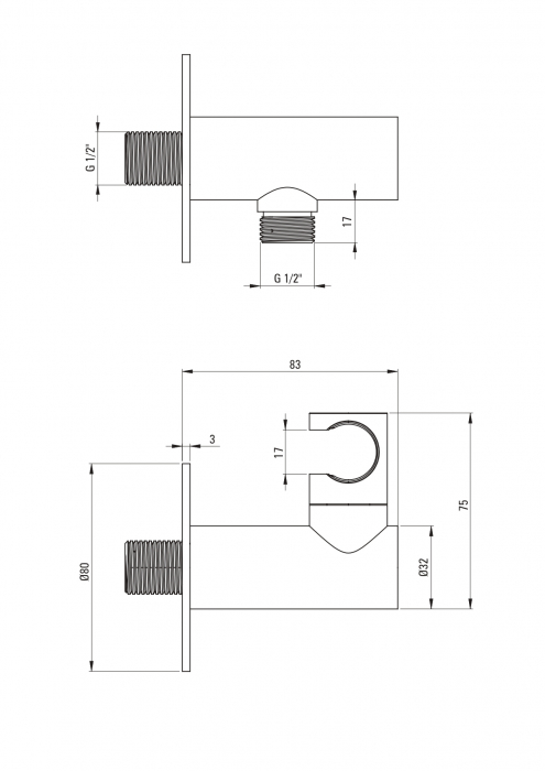 Set de dus incastrat, dus ploaie, para de dus si baterie orizontala, auriu, Deante Silia Hexa [3]