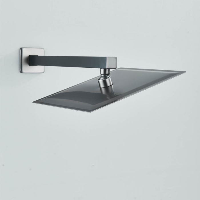 Set de duș cu pară pătrată 25 cm si cu 3 funcții de curgere a apei, culoare gri antracit [3]