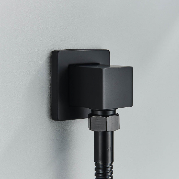 Set de dus cu para patrata 30 cm, negru mat, afisaj digital cu LED [5]