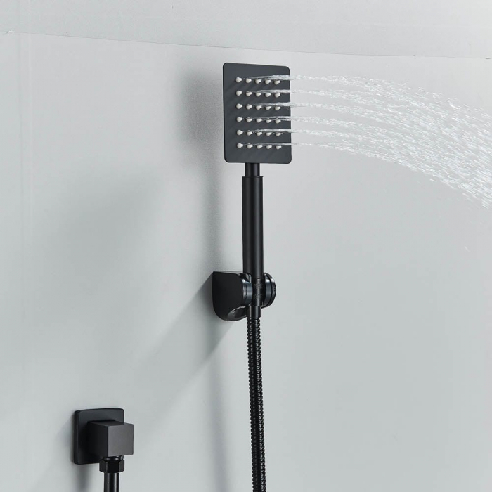 Set de dus cu para patrata 30 cm, negru mat, afisaj digital cu LED [4]