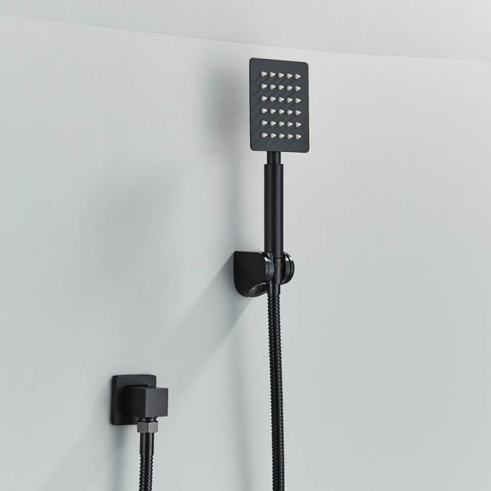 Set de dus cu para patrata 30 cm, negru mat, afisaj digital cu LED [3]