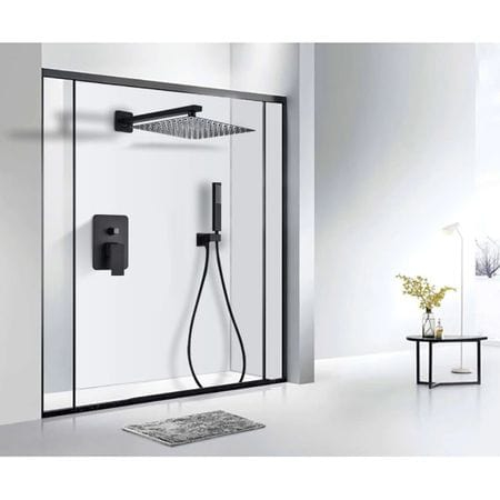 Set de dus negru mat cu para patrata de 40 cm, 2 functii de curgere a apei [3]