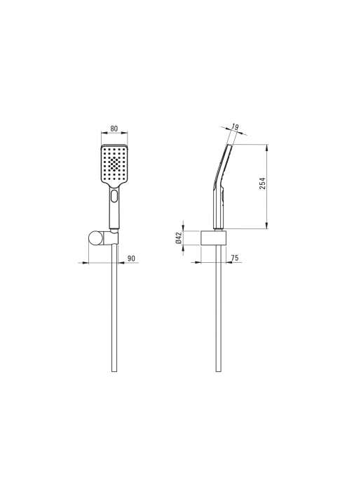 Set de dus, para, furtun si suport fix, titan, cu 3 functii, Deante Alpinia [3]