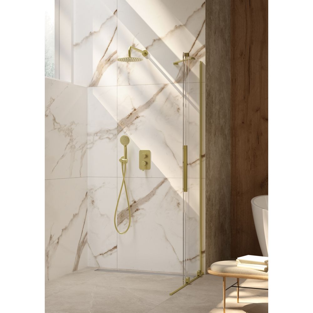 Set de dus incastrat cu baterie inclusa, culoare auriu periat, Deante Arnika [2]