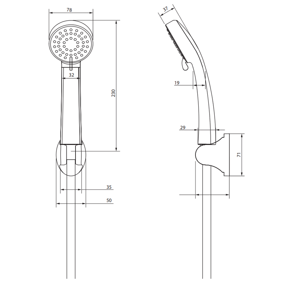 Set de dus Deante Easy cu para 3 functii, furtun si suport fix crom lucios [2]