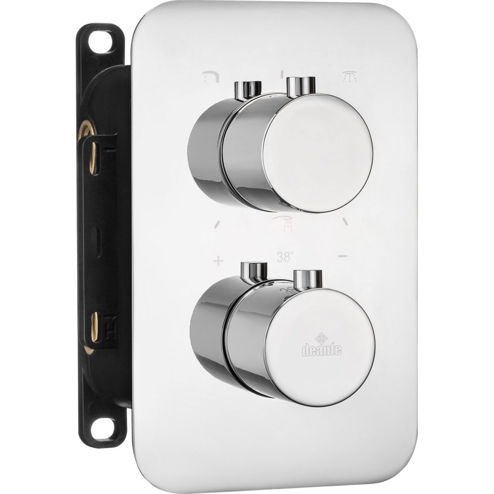 Set de dus incastrat cu baterie termostatica inclusa, crom lucios, Deante, Box [2]