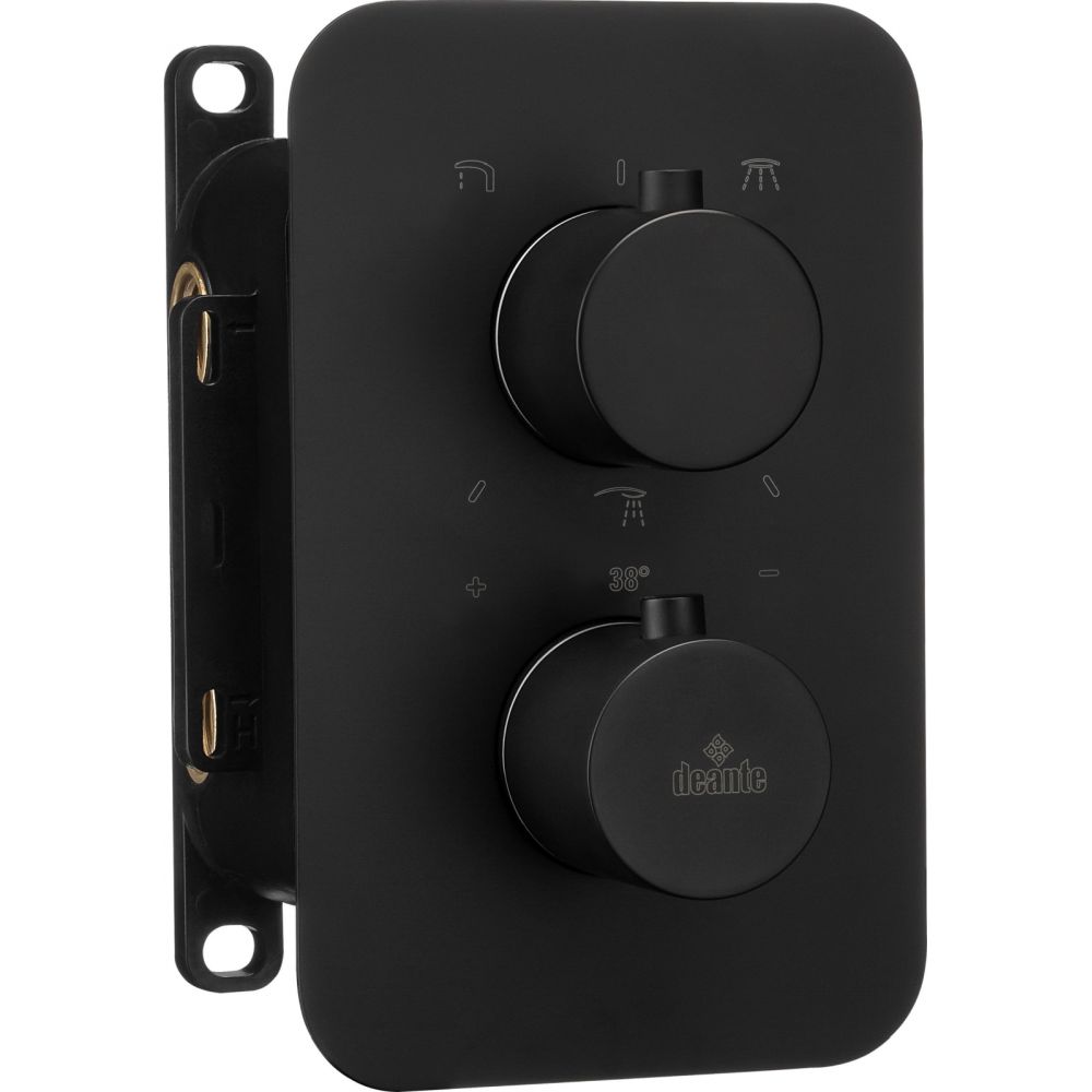 Set de dus incastrat cu baterie termostatica inclusa, negru mat, Deante, Box [2]