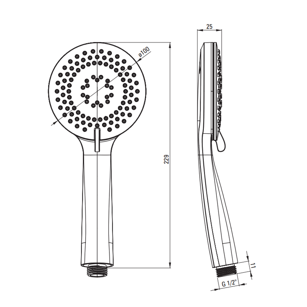 Set de dus incastrat cu baterie termostatica inclusa, auriu lucios, Deante, Box [7]