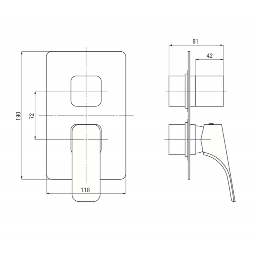 Set de dus incastrat neagru mat cu palarie patrata Deante, Hiacynt [13]
