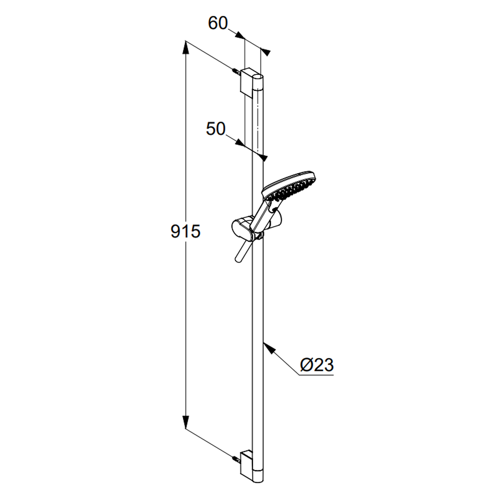 Set de dus Kludi Dive X 1S cu bara 90 cm, para si furtun crom lucios [2]