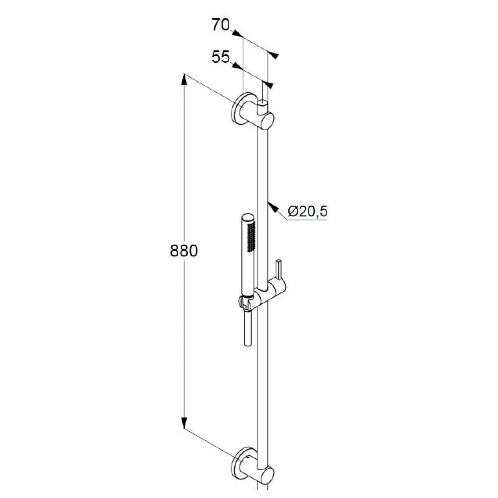 Set de dus Kludi Nova Fonte cu bara 90 cm alb mat [2]
