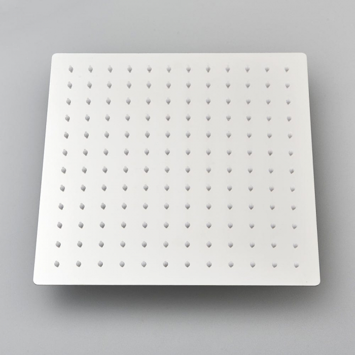 Set dus cu para patrata 30 cm, argintiu, 2 functii de curgere, montaj ascuns River [7]