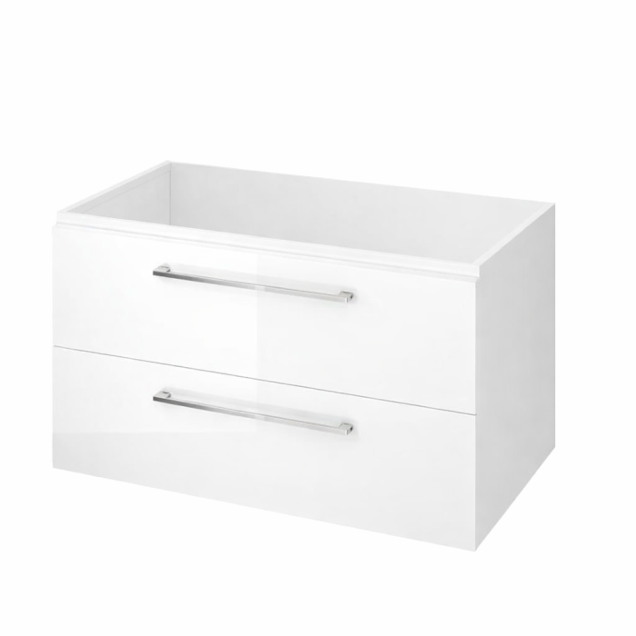 Set dulap baie suspendat 2 sertare Lara culoare alb cu lavoar Como inclus, 90 cm [3]