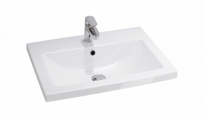 Set dulap baie suspendat 2 sertare si lavoar inclus 60 cm, dulap baie suspendat si dulap baie tip coloana, culoare casmir mat, MDF, Cersanit Tirso [4]