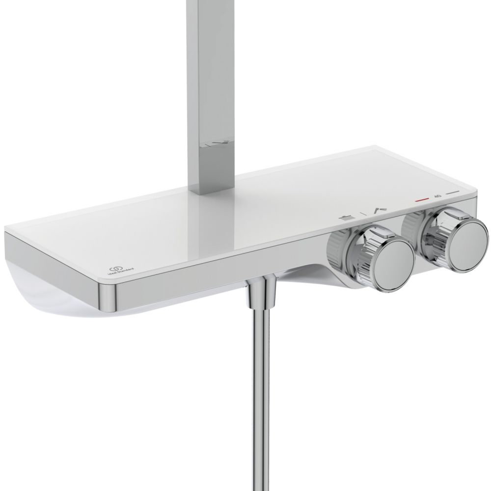 Coloana de dus cu baterie termostatata si etajera Ideal Ceratherm S200 crom lucios [3]